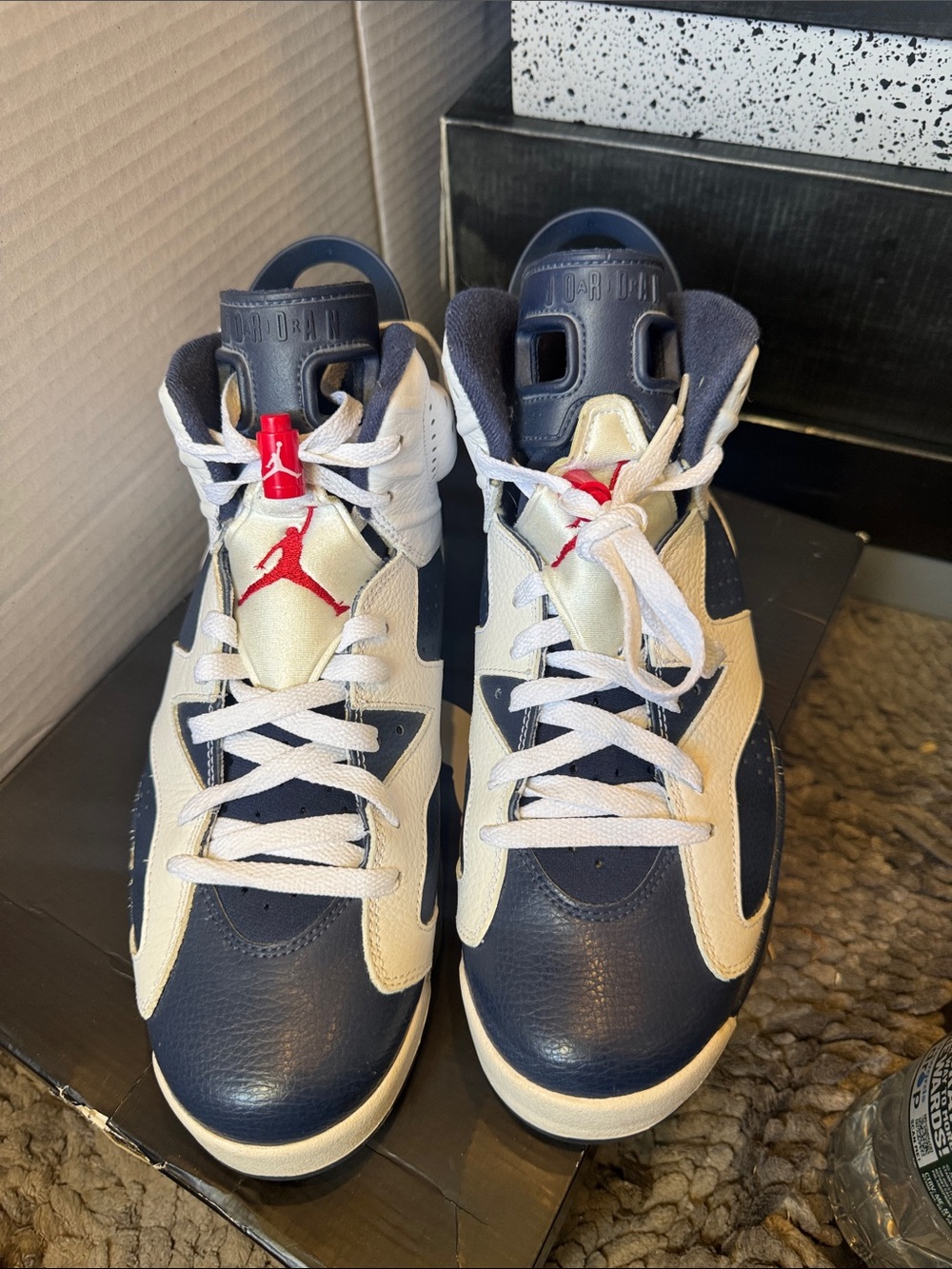 2012 Nike Air Jordan Olympic 6 (London)Retro - White / Navy / Varsity Red